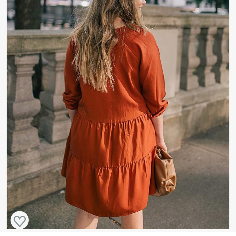 Burnt Orange long sleeve tunic dress - Picture 3 of 3